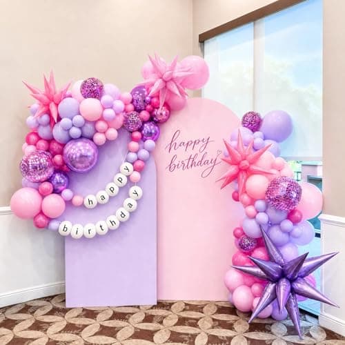 60Pcs Purple and Pink Balloons, 12Inch Metallic Pastel Purple Rose Pink Confetti Balloons for Baby Shower Bridal Shower Wedding Birthday Party Decorations - Thumbnail 3