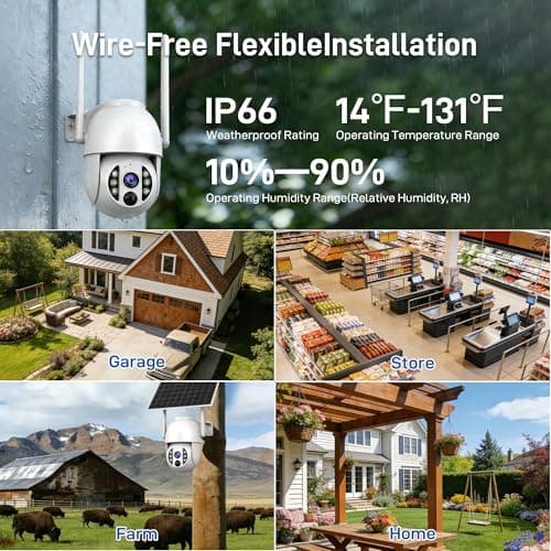 4G LTE 3K Security Cameras, Wireless Solar Powered Security Camera Outdoor, IP66, HD Color Night Vision, AI Triple Detection, 360° Auto Tracking, Smart Cameras for Home Securitym, No WiFi Required - Thumbnail 5