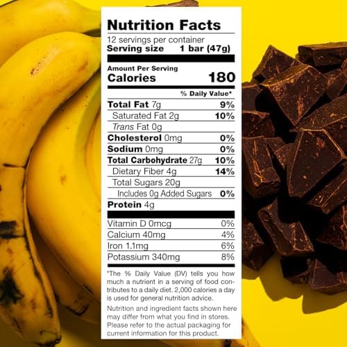 JONESBAR USDA Organic Fruit & Nut Bar, Non-GMO, Kosher, Vegan, Gluten Free, Simple Snack Bar (Banana Chocolate Chip 12 Count (Pack of 1)) - Thumbnail 2