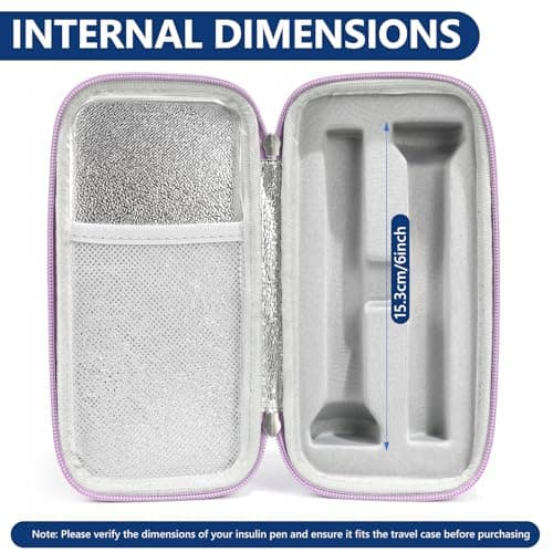 Insulated Cooler Travel Case for Zepbound or Mounjaro Injector Pens,Compact Syringe Box Holder for Trip & Daily Use,TSA Approved Cold Pack, Easy to Clean(Pink,Big) - Thumbnail 6