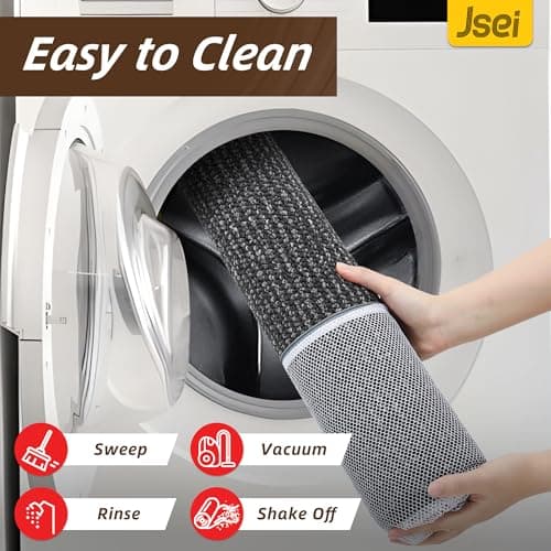 JSEI Dirt Trapper Door Mat 24"x60" Non-Slip Washable Entrance Mat, Dog Doormats, Absorbent & Fade-Resistant Floor Mats, Low Profile Welcome Mats for Entryway, Front Door, and Inside Entrance, Charcoal - Thumbnail 6