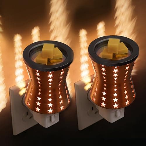 L LOHAS LED Wax Melt Warmer, 2 Pack Plug in Wax Warmer for Scented Wax, 360° Rotating Plug in Fragrance Night Light for Home Fragrance Bedroom Home Decor - Image 1