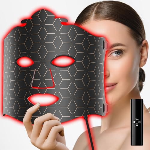 gelpal 7-1 Colors LED Facial Skin Care Mask,Red Light Mask for Face, Cordless Led Silicone Face Mask Light,Salon or Home,Black. - Image 1