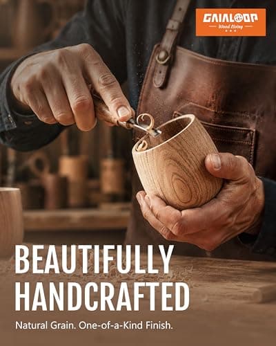 Gaialoop Charred Wooden Bourbon Drinking Glass Gift Set for Men, Handcrafted Wood Whiskey Cup with Whiskey Stones & Ice Ball, Artisan Smoke Whiskey Tumbler, Unique Bourbon Gifts for Men, Dad, Husband - Thumbnail 6