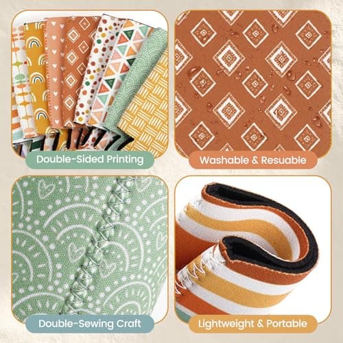 12 Pcs Boho Can Cooler Sleeves, Reusable Neoprene Insulated Drink Sleeve Bulk for 12oz Cans Bottles Beverages, Perfect for Summer Party Favors Gifts Decors, 12 oz Standard - Thumbnail 5