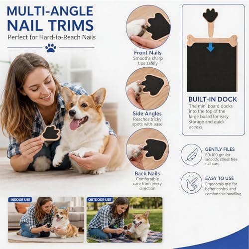 FL Falatier Dog Scratch Board Large Scratching Pad Multi-Functional Trimming Tool Alternative to Dog Nail Clippers and Pet Grinders Pet Nails Care for Dogs&Cats,Interactive Grooming Tool - Thumbnail 3