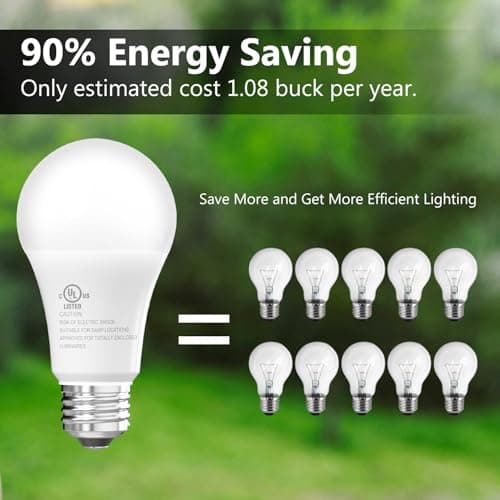 dalattin 4 Pack LED Bulbs Soft Warm 2700K, 100 Watt Equivalent A19 Standard Bulbs, E26 Base, 1500 LM, Efficient 15W Energy Saving, Non-Dimmable, 80+ CRI, 120V, UL Listed, for Living Room, Office - Thumbnail 3