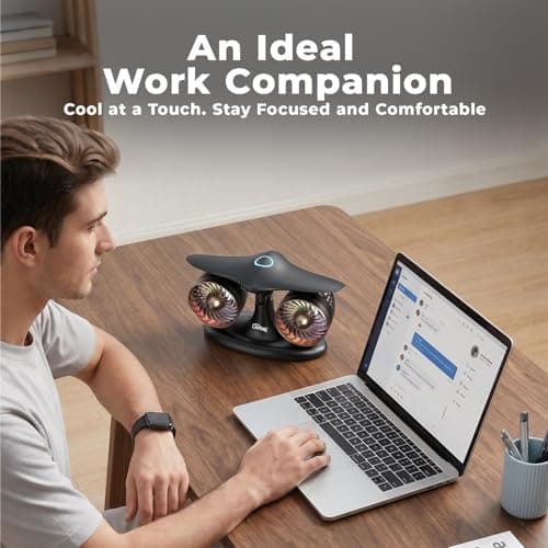 LAMJIE Jet Engine Desk Fan -18-Hour Runtime Battery Operated Fan Turbo fan, USB-C Rechargeable Table Fan, High-End Aviation Turbine Office Decor, Luxury Gift Box for Men, Dad, Pilots, Tech Lovers - Thumbnail 5