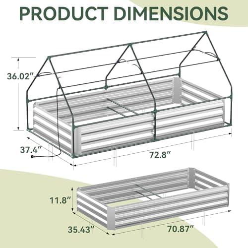 Lineware Raised Garden Bed with Self-Watering System, 6x3x1 ft Elevated Planter Boxes Outdoor with PE Cover, Galvanized Raised Beds for Gardening,Vegetables,Flowers, Backyard, Patio - Thumbnail 4