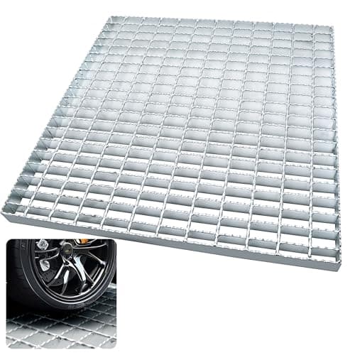 24x24 in Galvanized Steel Drain Grate, B125 Class Heavy Duty Outdoor Drain Cover, Anti Slip Metal Catch Basin Grate for Driveway, Garage, Yard, Concrete Floor & Trench Drain (23.6x23.6 in) - Image 1