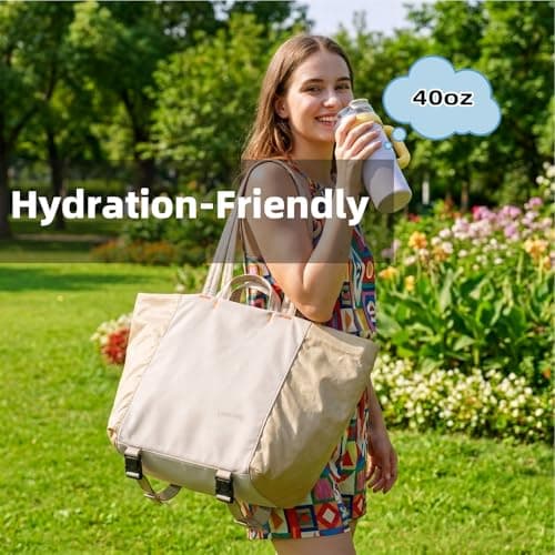 Laimeiwee Tote Bag for Women, Lightweight Gym Travel Bags with Yoga Mat Strap, Wet Pocket, Shoe Bag & Cosmetic Pouch, 3-PC Set Versatile Tote for Workout Fitness Pilates Swimming Work Stylish Handbag - Thumbnail 4