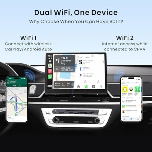 ATOTOSELECT Wireless CarPlay Adapter, Magic AI Box with Dual-WiFi Stability, 4GB+32GB Enjoy Video & Music Apps, Navigation, AI Voice, Plug & Play for Factory Wired CarPlay - Thumbnail 4