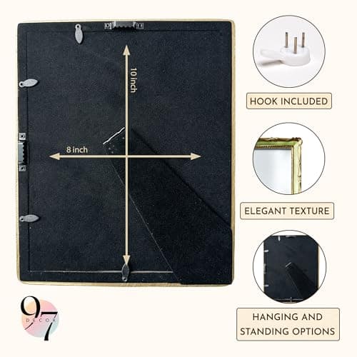 97 Decor 8x10 Vintage Picture Frame - Antique 8x10 Picture Frame Green, Elegant Antique Frames 8x 10, Fancy 8 X10 Frames For Wall Hanging - Thumbnail 4