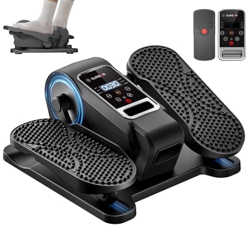 Under Desk Elliptical Machine, Electric Seated Pedal Exerciser, Mini Elliptical Leg Exerciser with Remoter, 12 Level Speeds, Forward & Reverse Direction, Manual & Auto for Home Office (Black Grey) - Image 1