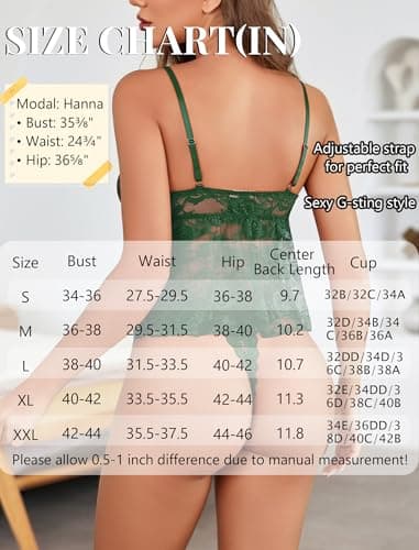 Avidlove Women's Lingerie Sexy Pajamas for Women Sheer Lace Lingerie Tank and Panty Sleepwear Green M - Thumbnail 6