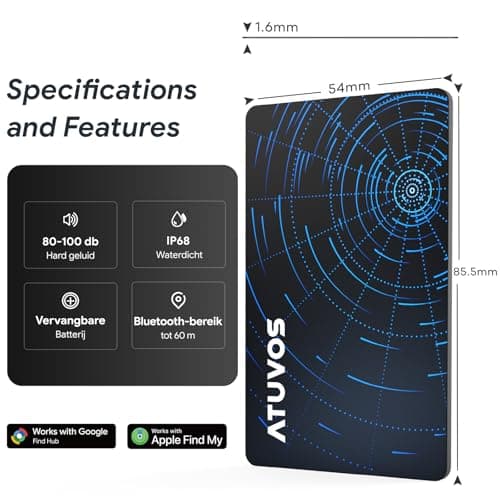 ATUVOS Air-Tag Wallet Tracker Card Ultra Slim 1.6mm for Android & iOS, Dual System Rechargeable Item Locator Works with Google Find Hub or Apple Find My APP for Luggage, Suitcase, Passport, 2 Pack - Thumbnail 6