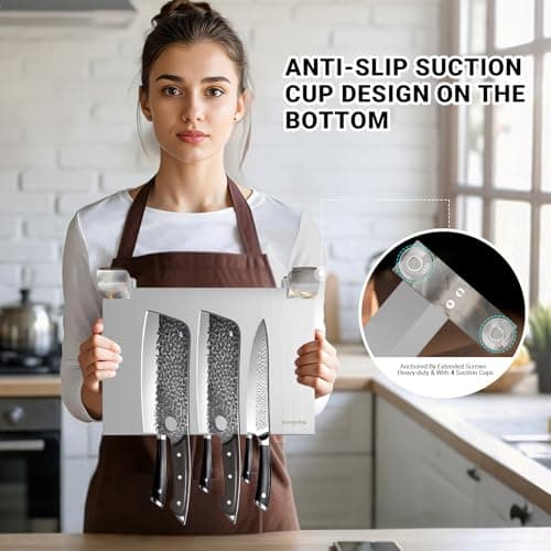 Magnetic Knife Block Stand Without Knives Double Sided Magnetic Knife Holder Rack for Kitchen Counter Stainless Steel Knife Magnetic Strip Display Stand Storage Organizer - Thumbnail 6