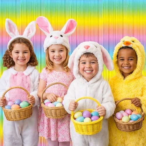Easter Decorations - Rainbow Tinsel Streamers Backdrop Banner | Easter Party Favors Supplies Indoor Outdoor - Spring Birthday Decor Party Accessories for Wall Door - Thumbnail 5