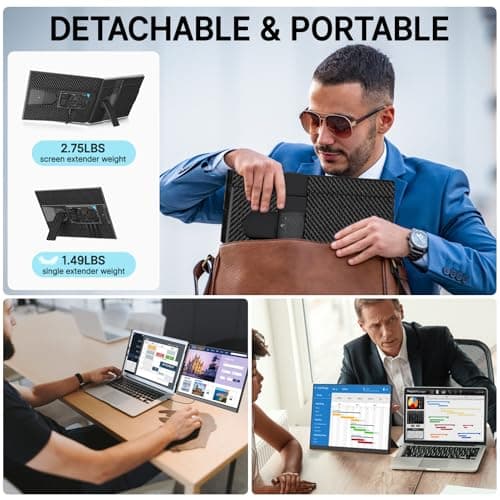 Redalf Laptop Screen Extender, 15.6" FHD 1080P Portable Monitor for Laptop, Detachable and Plug-Play Travel Monitor for 13-17.3" Laptops,Compatible for Mac/Wins/Dex/Chrome - Thumbnail 5