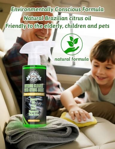 Kingvo Car Leather Cleaner and Car Window Cleaner, Dashboard Shower Door Glass Window Polish Spray Detailing Tool Water Spot Remover Wash Kit - Thumbnail 3