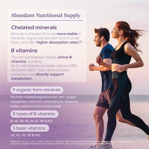 HUJ Two-Per-Day Multivitamin - Adult Multivitamin/Multi-Mineral Supplement with Vitamins ACDKE,Vitamin Bs and More Essential Minerals - Supports Whole Body Health and Normal Metabolism - 60 Tablets - Thumbnail 5