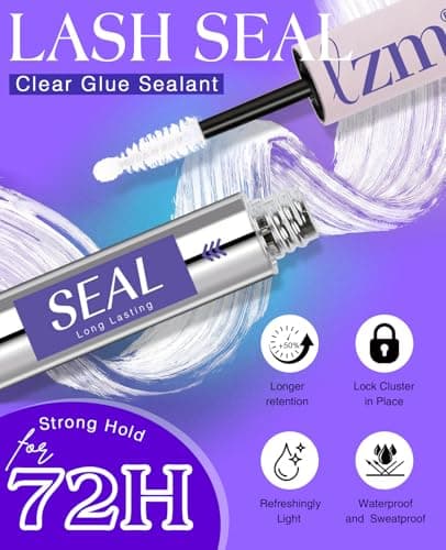 LZM Bond and Seal Lash Glue Long-Lasting 72H Lash Bond and Seal Waterproof Strong Adhesive Easy to Use Eyelash Cluster Glue (5ml+ 5ml 13) - Thumbnail 3