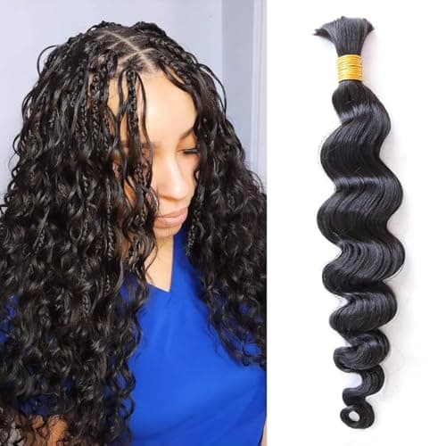 MsFan Boho Hair for Braiding Loose Wave Braiding Hair for Boho Braids 100% Virgin Human Braiding Hair 100G Boho Human Hair NC 18 Inch - Image 1