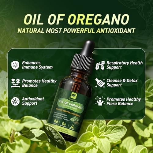 Oregano Oil Drops, Oil of Oregano with Black Seed Oil, Vitamin E, 80% Carvacrol Oregano Supplement Herbal Blend for Immune & Antioxidant Support, Digestive, Overall Health | Vegan | Non-GMO | 1 Fl Oz - Thumbnail 3