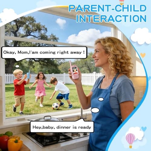 Walkie Talkies for Kids with Camera,Rechargeable Video Walkie Talkies 2 Pack for Ages 3-12,HD Video Intercom with Screen,Voice Changer,Indoor Outdoor Communication Toys for Boys Girls(Blue-Pink) - Thumbnail 4