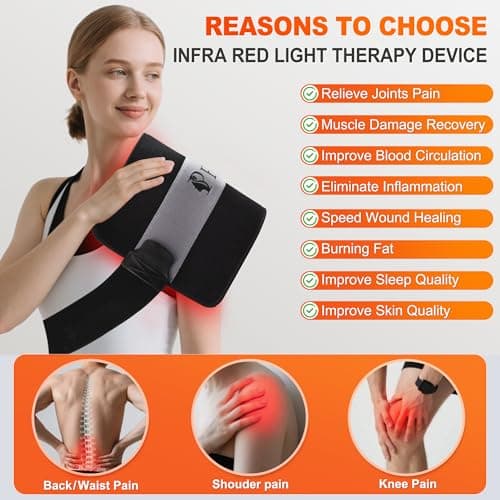 Pedete Red Light Panel for Body, 24’’×12’’ Large Infrared Light Pad with Timer Remote Control, 660nm 850nm Home Office Daily Use on Back Shoulder Knee Leg & Pets (with Elastic Strap) - Thumbnail 2