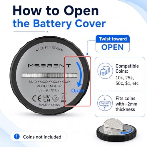 MSEBENT Tracker Tag - 2 Pack [Apple MFi Certified] Bluetooth Trackers Works with Apple Find My (iOS Only) - IP67 Waterproof Item Finders | Track Keys, Wallet, Luggage, Backpack - Thumbnail 3