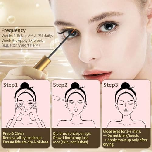 Eyelash Growth Serum with Peptide&Vitamin Infused Formula -Eyelash Serum For Longer, Thicker, Fuller Lashes -Lash serum for Eye lash Growth Safe for Natural Lashes &Extensions-Vegan & Cruelty-Free,5mL - Thumbnail 6