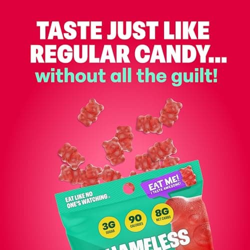 Shameless Snacks - Healthy Low Calorie Snacks, Low Carb Keto Gummies (Gluten Free Candy) - 6 Pack Wunderlicious Whales - Thumbnail 3
