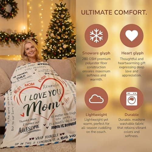 Mothers Day Blanket, Super Soft Throw Blanket,Mother's Day,Anniversary and Birthday Gifts for Mom from Daughter Son, Warm Personalized (60x80) - Thumbnail 3
