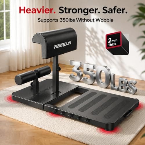 FEIERDUN HT1 Adjustable Hip Thrust Machine for Home Gym, Progressive Glute Training System with Barbell-Style Squat, Padded Support Bar, 7-Level Resistance Bands, Heavy-Duty Steel Frame - Thumbnail 6