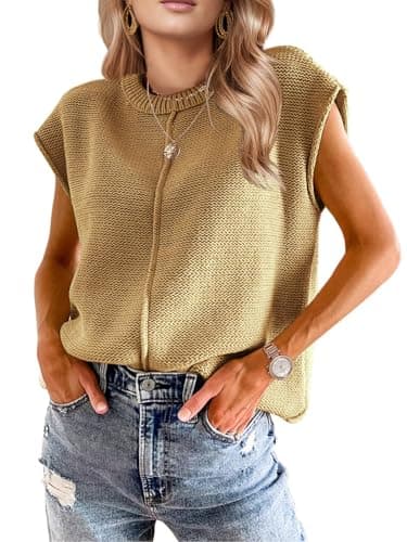Seiciviy Womens 2026 Summer Tops Western Boho Sweater Vest Fashion Trendy Casual Cap Sleeve Rodeo Cute Vacation Outfits - Image 1