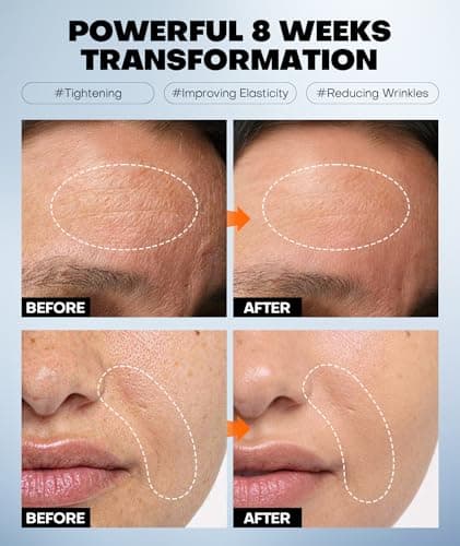 Radiant Glow Collagen Face Mask - Real Deep Overnight Face Masks Skincare with Hyaluronic Acid, Galactomyces Ferment & Vitamin E, Facial Mask for Hydrating, Firming, Plumping & Anti-Aging - 34g x 5ea - Thumbnail 4