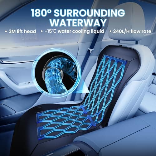 TOWTAMER 2025 Upgraded ICY Seat, Semiconductor Ventilated Cooling Car Seat Cover(Front Seat),12V-24V Cooling Car Seat Cushion with 3 Temp Modes,Universal Fit for SUV/Truck Accessories(Ice-Core Black) - Thumbnail 2