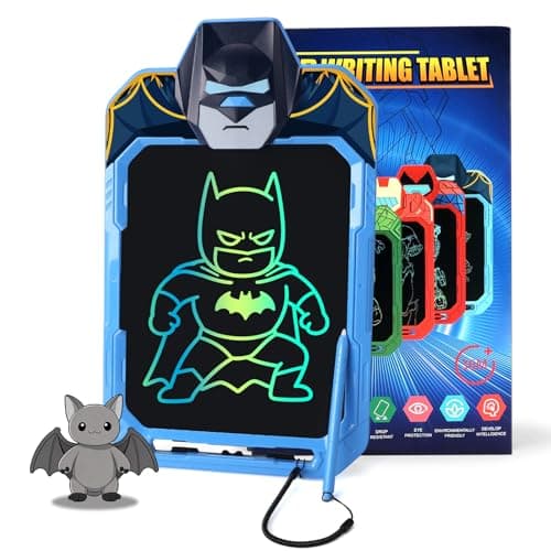 LCD Writing Tablet for Kids 10 Inch Bat Hero Drawing Board for Boys 3 4 5 6 7 Erasable Drawing Pad with Lanyard High Definition Color Doodle Board Travel Toy Birthday Gift for Toddler - Image 1