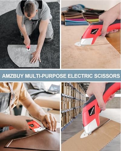 Father Day Gifts from Daughter Son Wife for Dad, Cordless Electric Scissors Cardboard Cutter 4V Powerful Box Cutter with 2 Blades Rechargeable Shears for Cutting Fabric Carpet Leather for DIY Lovers - Thumbnail 6