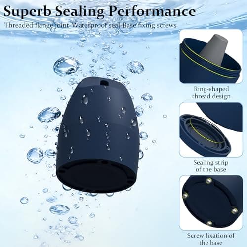 YWXTW Portable Holder for Oura Ring (with Airtag Slot), Waterproof Ring Case, Anti-Loss Ring Holder Keychain for Women & Men, Travel Jewelry Organizer for Gym & Daily Use (Deep Blue) - Thumbnail 5