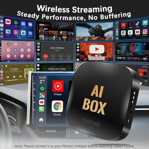 AI Box Carplay, 2+16GB Ai Magic Box for Streaming Netflix/YouTube/TikTok, Car Play Wireless Adapter Supports iPhone & Android Auto, Plug & Play, for Cars with OEM Wired CarPlay/Android Auto - Thumbnail 2