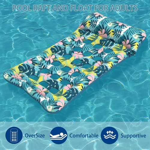 HomeKaren Oversized Pool Floats Lounge 2 Pack 73" X 33", Inflatable Tanning Pool Floaties for Adults, Cooling Pool Raft Lounger Pool Rafts & Inflatable Ride-Ons for Pool Party, Sea, Beach, Lake River - Thumbnail 2