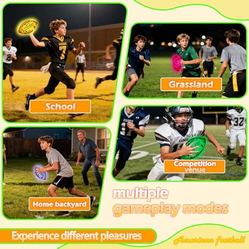 MPMVP Glow in The Dark Football Light Up Football | USB-C Rechargeable LED Ball with Pump | Night Game Ball for Indoor & Outdoor Play | Gift Ready for Boys & Kids (Mesh Fabric) - Thumbnail 5
