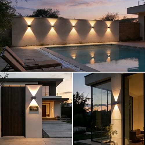 Solar Fence Lights Outdoor, 10 Pack Warm White Up and Down Solar Wall Lights, IP67 Waterproof LED Dusk to Dawn Solar Powered Fence Lights for Patio, Backyard, Deck, Garden, Yard, Outdoor Wall Decor - Thumbnail 6
