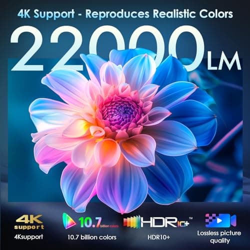 [Electric Focus] 4K Support Projector with WiFi6 and Bluetooth 5.3, Outdoor Projectors for Outside Video Use, OWNKNEW Gaming Movie Proyector, Auto Keystone Correction - Thumbnail 5