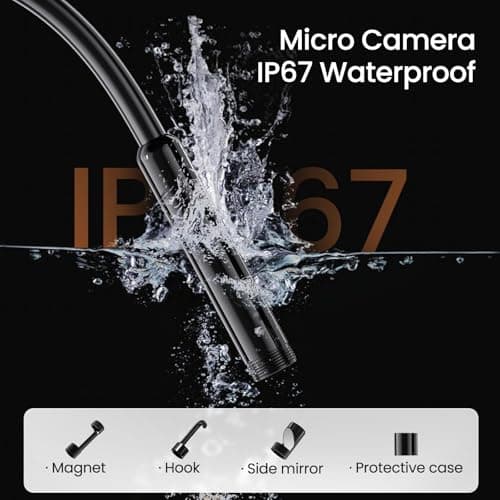 Endoscope Camera with Light, HD Borescope with Dimmable LED, Endoscope Camera for iPhone & Android, 16.4ft Semi-Rigid Snake Camera, IP67 Waterproof Inspection Tools, Cool Gadgets for Men - Thumbnail 4
