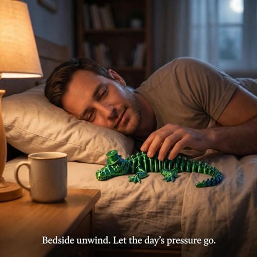 WISWIK 3D-Printed Animal Figurine for Men: 32 Articulated Joints Smooth Touch – Twist Stroke Unwind – Private Stress Relief for High-Pressure Workers – Desk or Bedroom (2-Pack) - Thumbnail 4