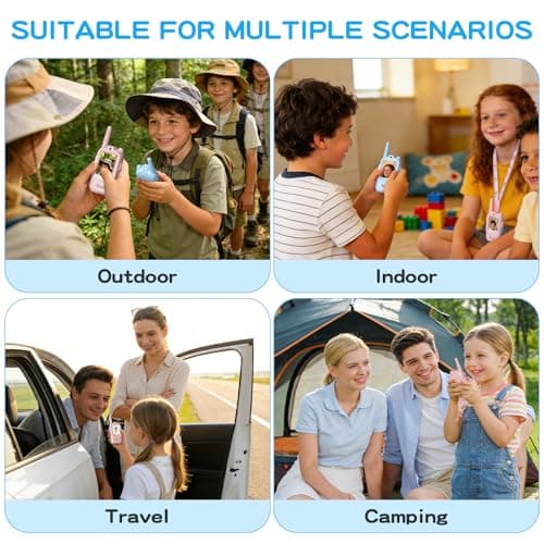 Walkie Talkies for Kids with Camera,Rechargeable Video Walkie Talkies 2 Pack for Ages 3-12,HD Video Intercom with Screen,Voice Changer,Indoor Outdoor Communication Toys for Boys Girls(Blue-Pink) - Thumbnail 5