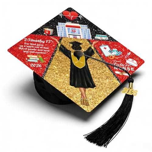 Lednica Nurse Class of 2026 Graduation Cap with Tassel, Women Graduation Gifts for School Ceremony Grad Party Photoshoot - Image 1